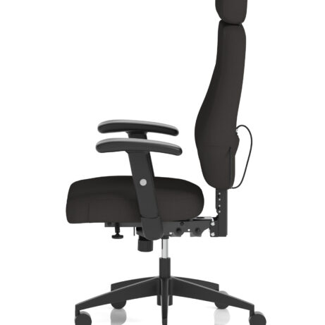 Nexus High Back Black Fabric Ergonomic Task Operator Office Chair with Arms and Headrest