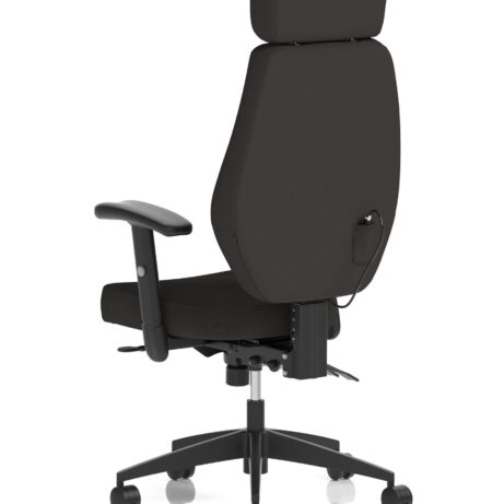 Nexus High Back Black Fabric Ergonomic Task Operator Office Chair with Arms and Headrest