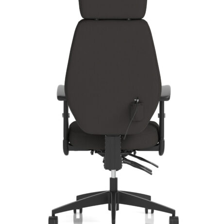 Nexus High Back Black Fabric Ergonomic Task Operator Office Chair with Arms and Headrest