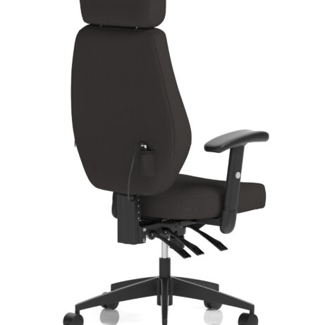 Nexus High Back Black Fabric Ergonomic Task Operator Office Chair with Arms and Headrest