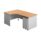 Panel Plus Left Radial Desk + 3 Drawer Steel Mobile Pedestal Bundle (FSC)