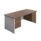 Panel Plus rectangular desk bundle with dark walnut top, white sides, and 2 & 3 drawer fixed pedestal. Size: 1800 x 800.