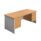 Panel Plus Rectangular Desk bundle with 2 & 3 drawer fixed pedestals, Nova Oak/White, size 1800 x 800 mm.