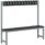 Single Sided Junior Cloakroom Bench with 12 hooks, grey frame, large seating area in versatile unlimited colour.