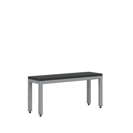 Freestanding bench, 1000 x 300 x 470 mm, grey frame, unlimited color options for the surface.