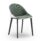 Papillon Café Chair by Claudio Bellini, featuring a green upholstered seat, white shell, and black legs, compact design.