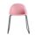 Papillon Chair in pink shell with a black metal base, designed for cafés and meeting spaces. Compact footprint of 475mm wide.