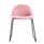 Papillon Meeting & Café Chair in pink shell with padded seat, sleek black metal frame, compact design, 475mm wide.