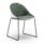 Papillon Meeting & Café Chair, green upholstered seat, white shell, black metal base, 475mm wide, designed by Claudio Bellini.