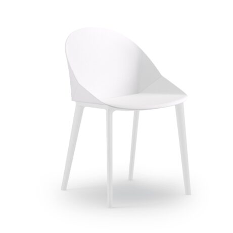 Papillon Meeting & Café Chair in white, featuring a compact design suitable for cafes, meetings, or educational spaces.