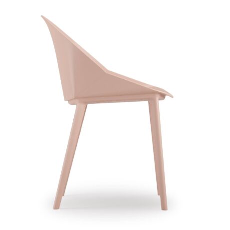 Papillon Meeting & Café Chair in blush, showcasing a modern ergonomic design and compact footprint of 475mm wide.