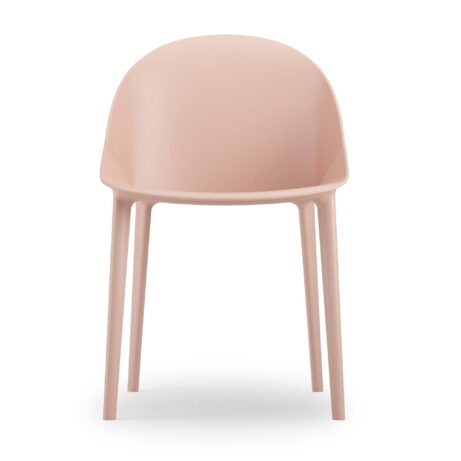 Papillon Meeting & Café Chair in soft pink, featuring a minimalist design with a compact footprint and four legs.