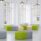Modular PILL seating system in green and gray fabric with integrated tables, arranged for collaborative spaces in a bright room.