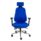 Polar Ergonomic Executive Chair in blue with adjustable backrest, inflatable lumbar support, and chrome base.