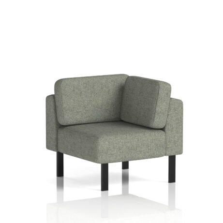 Brixworth Modular Seating Corner Unit in Rivet - Vitreous fabric with black legs. Compact design with padded cushions.