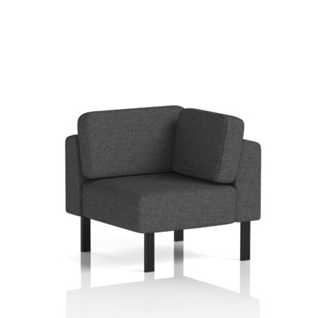 Brixworth Modular Seating Corner Unit in Arithmetic fabric with black legs, featuring a modern and sleek design.