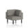 Brixworth Modular Seating Corner Unit in X2 grey fabric with black legs. Modern design with cushioned backrest.