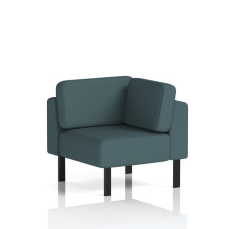 Brixworth Modular Seating Corner Unit in Polygon fabric with black legs. Modern design, ideal for versatile seating arrangements.