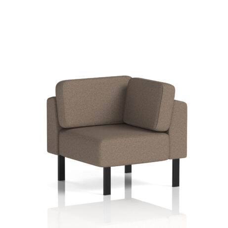 Brixworth Modular Seating Corner Unit in X2 - Theory fabric with black legs. Compact and modern design.