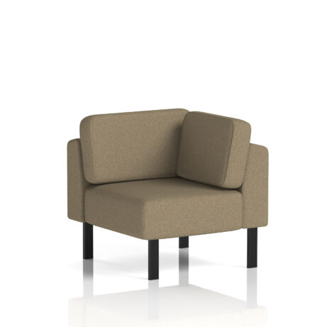 Brixworth Modular Seating Corner Unit in Main Line Flax - Bank with black legs. Compact, modern design.