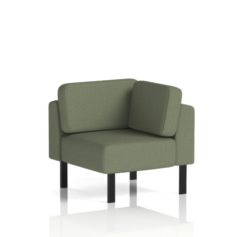 Brixworth Modular Seating Corner Unit in Main Line Flax - Monument with black legs. Modern design and versatile configuration.