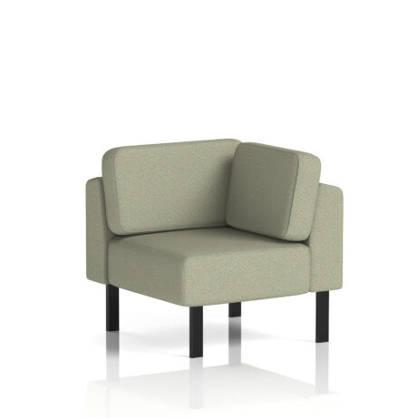 Brixworth Modular Seating Corner Unit in Main Line Flax - Newbury fabric with black legs.