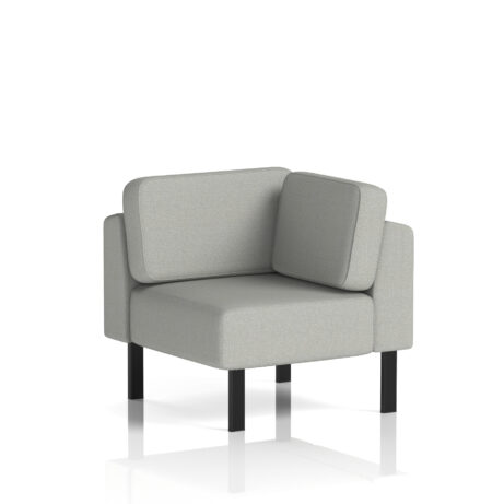 Brixworth Modular Seating Corner Unit in Sumi - Tokyo fabric with black legs. Modern design with cozy cushions.