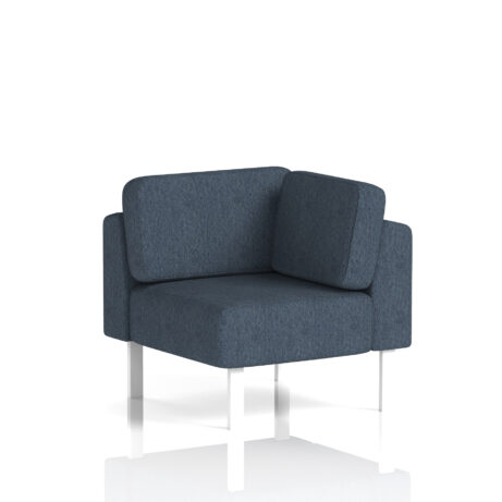 Brixworth Modular Seating Corner Unit in Rivet - Crucible fabric with white legs. Stylish and modern design.