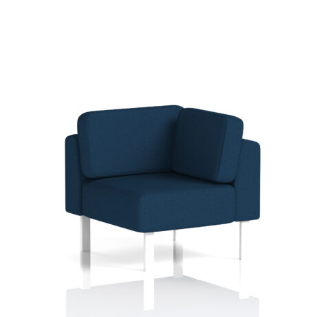 Brixworth Modular Seating Corner Unit in X2 Calculus fabric with white legs, featuring a contemporary design.