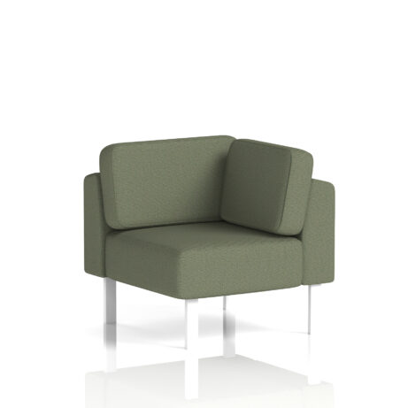 Brixworth Modular Seating Corner Unit in Main Line Flax - Monument with white legs. Comfortable, contemporary design.