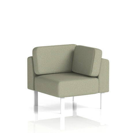 Brixworth Modular Seating Corner Unit in Main Line Flax - Newbury fabric with white legs.
