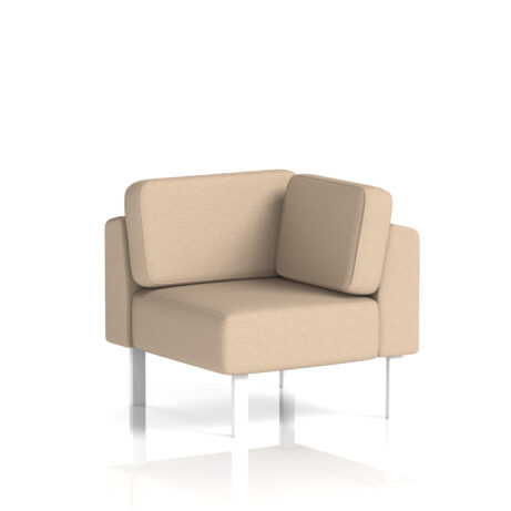 Brixworth Modular Seating Corner Unit in Synergy - Affix fabric with white legs. Compact design for modern spaces.