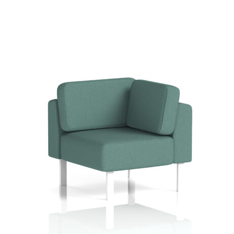 Brixworth Modular Seating Corner Unit in Sumi - Handa fabric with white legs. Modern, comfortable design.
