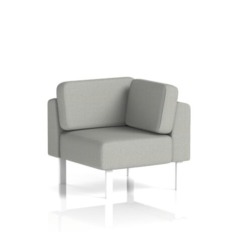 Brixworth Modular Seating Corner Unit in Sumi - Tokyo fabric with white legs. Elegant design with plush cushions.