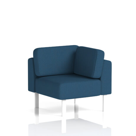 Brixworth Modular Seating Corner Unit in Sumi - Uto with white legs, featuring a modern, compact design.