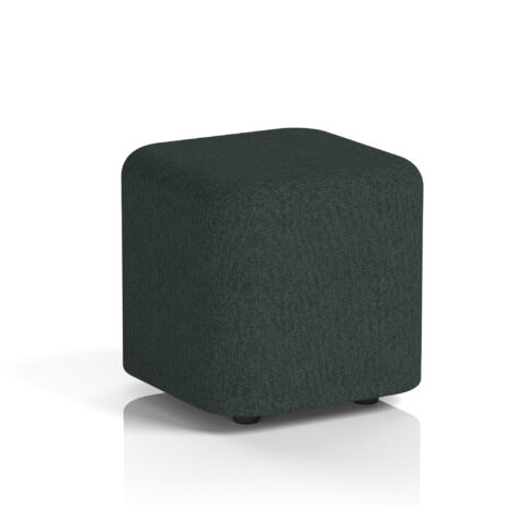 Harlestone Square Stool, Small size, Rivet - Charcoal body and top, upholstered in a textured fabric.