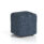 Harlestone Square Stool in Rivet - Crucible Body and Top, small style, single tone, upholstered in blue fabric.