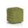 Harlestone Square Stool, Small size, Rivet - Olive fabric, with a textured finish and rounded corners.