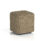 Harlestone Square Stool, Small, Main Line Flax colour, textured fabric, with a flat top and rounded edges.
