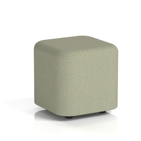 Harlestone Square Stool in Main Line Flax fabric, small size, featuring a smooth and modern design.