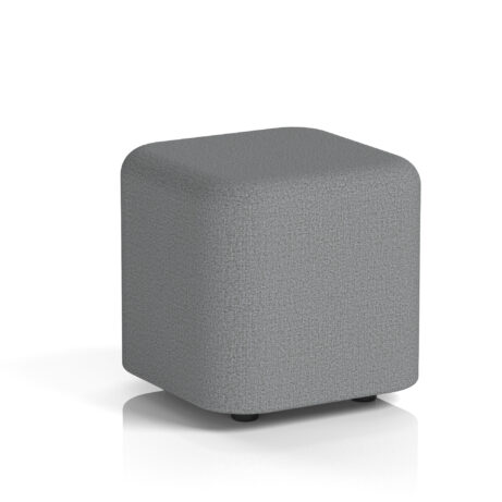 Harlestone Square Stool, small size, in Synergy - Partner Body And Top, featuring a textured grey fabric finish.