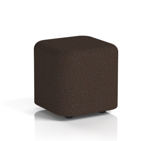 Small Harlestone Square Stool in Synergy - Wed Body and Top, featuring a textured brown finish and rounded edges.