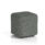 Harlestone Square Stool, Small size, Sumi colour in Kobe fabric, textured finish, with black feet.
