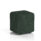 Harlestone Small Square Stool in Yoredale - Ingleton fabric, upholstered in a solid green tone with rounded edges.