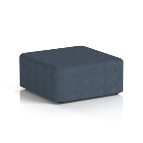 Harlestone Large Square Stool in Rivet Crucible fabric, featuring a smooth, modern design and rounded edges.