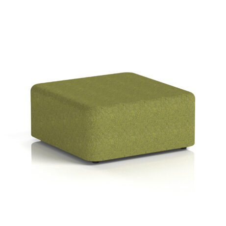 Harlestone Large Square Stool in Rivet - Olive, featuring a single tone fabric finish.