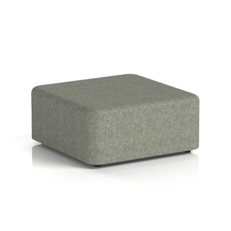 Harlestone Large Square Stool in Rivet colour, featuring a vitreous body and top with a single tone fabric finish.
