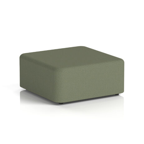 Large Harlestone Square Stool in Main Line Flax - Monument fabric, featuring a sleek single-tone design.