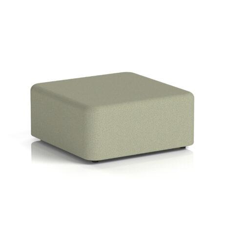 Harlestone Square Stool, Large, Main Line Flax - Newbury Body and Top, soft green fabric finish.