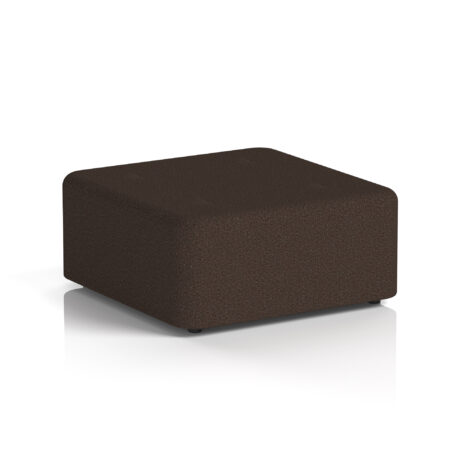 Large Harlestone Square Stool in Synergy - Wed body and top, featuring a single tone dark brown fabric finish.
